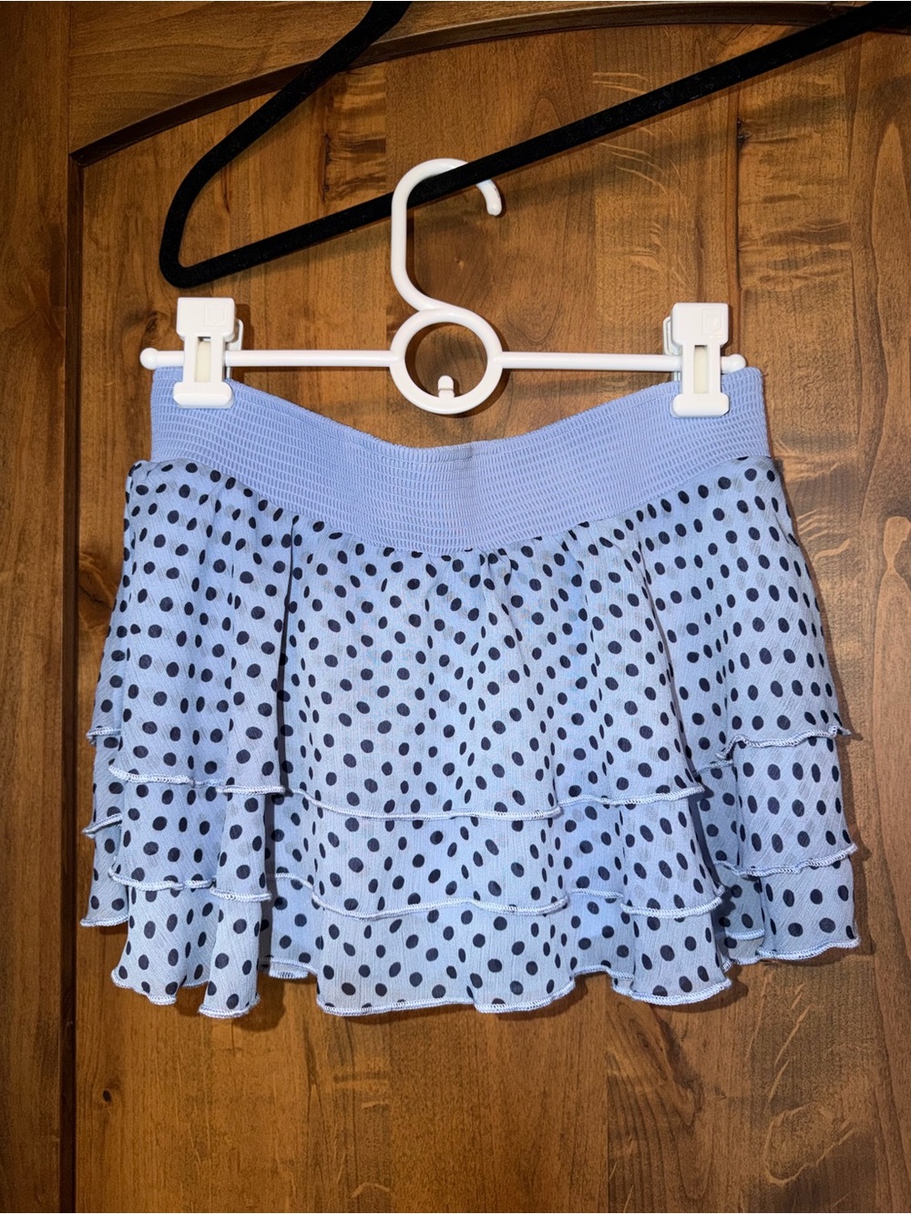 Light Blue Polka Dot Ruffle Mini Skort Set - Picture 4 of 5